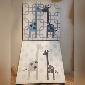 Giraffe Canvas Wall Art Nursey/toddler room 2 Pcs